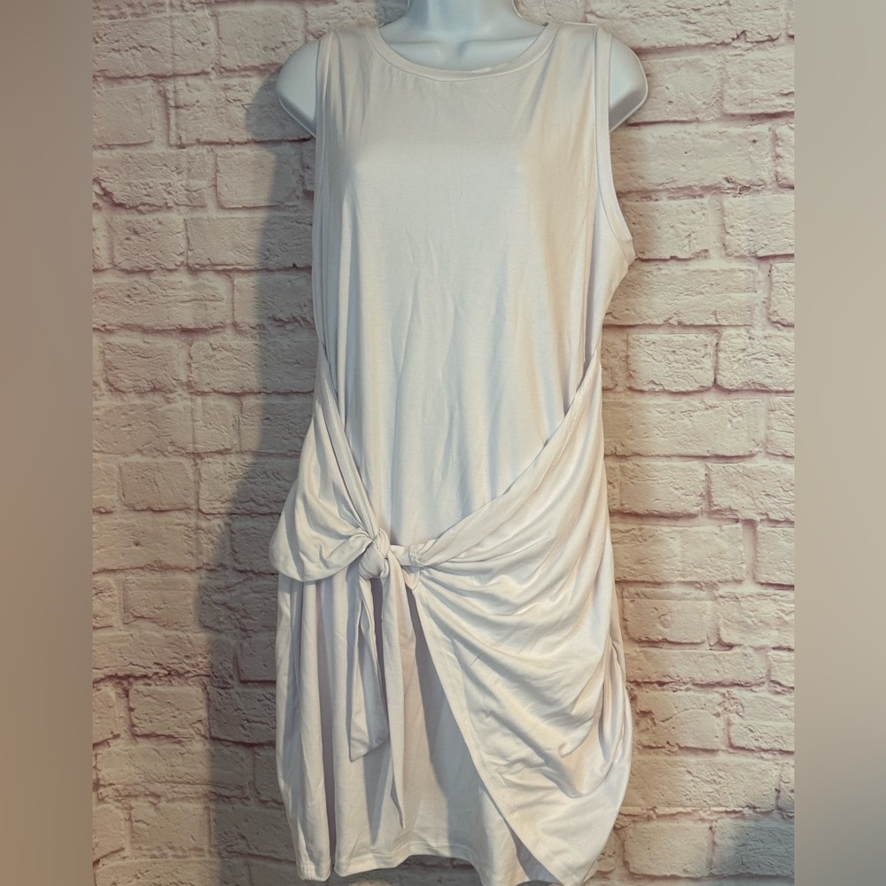 Above Knee White Tank Dress